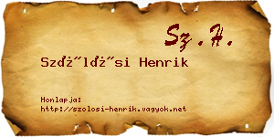 Szőlősi Henrik névjegykártya